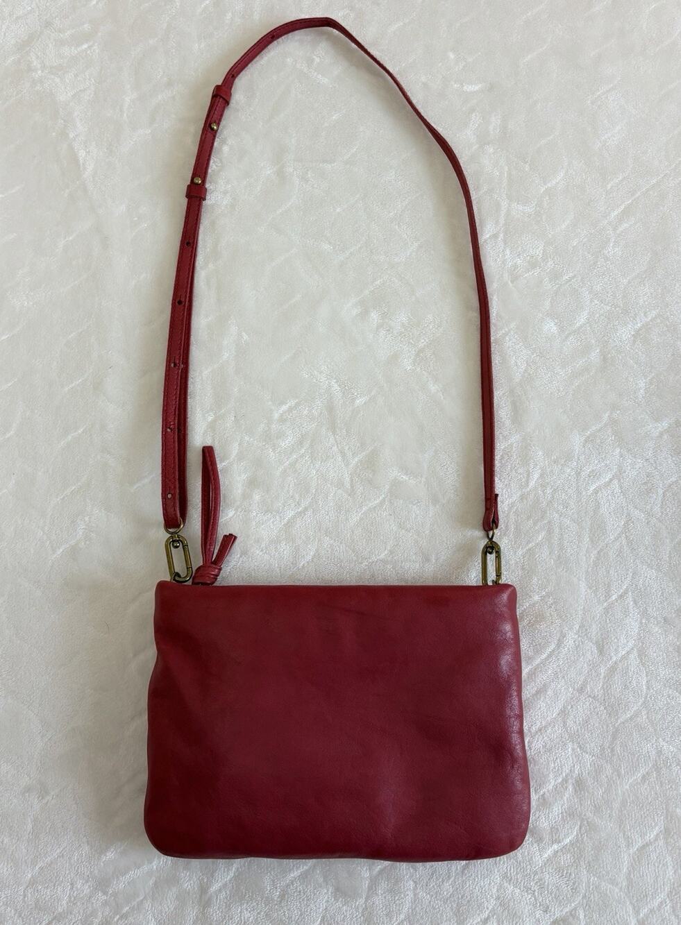 Madewell Red Leather Crossbody Bag